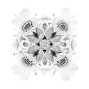 A mandala made of hummingbirds and flowers tattoo design idea