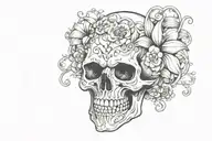 goth skull tattoo design idea