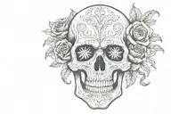 goth skull tattoo design idea
