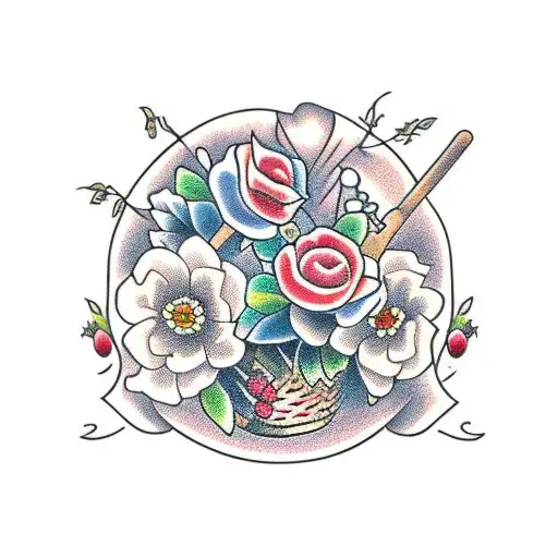 A basket full of berries  tattoo design idea