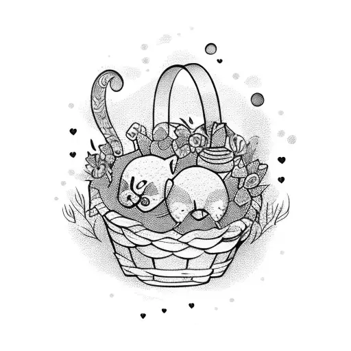 A basket full of love tattoo design idea
