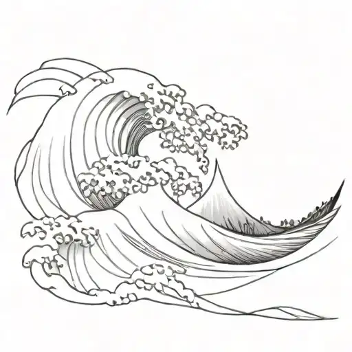 might guy 8th gate great wave tattoo design idea