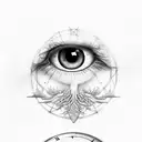 three clocks, large eye on shoulder starting from shoulder blade across shoulder, tree of life, raven bird and prefer it tattoo design idea