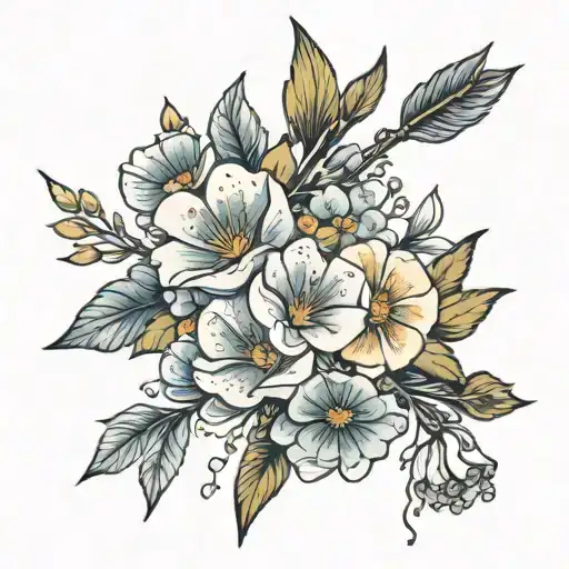 December birth flower Sagittarius arrow tattoo design idea