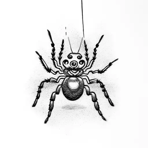 little spider hanging on a nipple  tattoo design idea