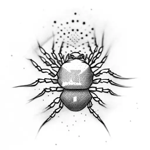 little spider hanging on a mans nipple  tattoo design idea