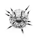 little spider webbing down mans nipple  tattoo design idea