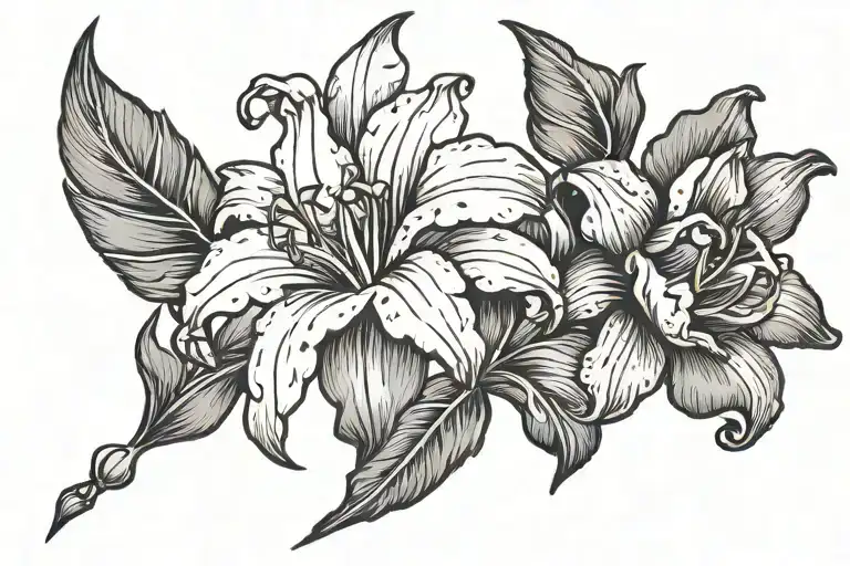 gladiolus leo zodiac sign tattoo design idea