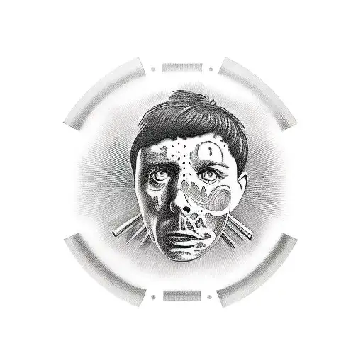 Tony montana standing behind the world is yours blimp tattoo design idea