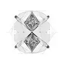 DNA double helix merging with futuristic technology tattoo design idea