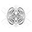 DNA double helix merging with futuristic technology tattoo design idea