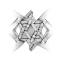 DNA double helix merging with futuristic technology tattoo design idea