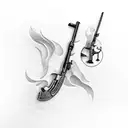 lever action rifle  tattoo design idea