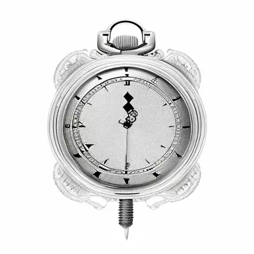 A broken pocket watch with a sword tattoo design idea