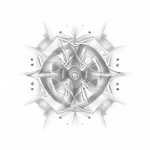An abstract blackwork design representing the intense and sudden feeling of coup de foudre, with electrical sparks radiating from a central point tattoo design idea