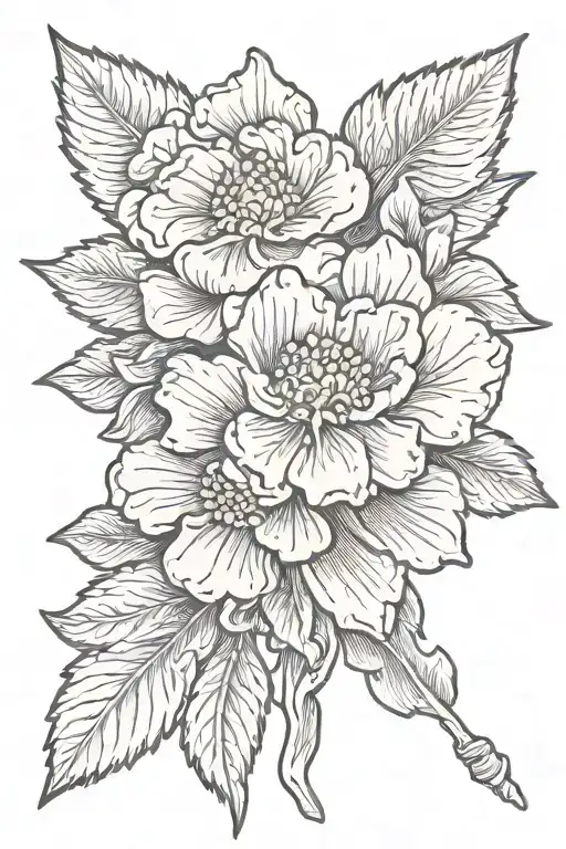 cop badge with marigold flower name Colton tattoo design idea