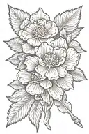 cop badge with marigold flower name Colton tattoo design idea