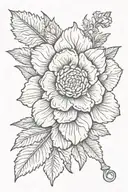 cop badge with marigold flower name Colton tattoo design idea