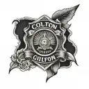 cop uniform name Colton tattoo design idea