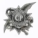cop uniform name Colton tattoo design idea