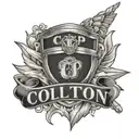 cop uniform name Colton tattoo design idea