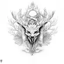 The leshen with crows from the Witcher sleeve tattoo design idea