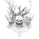 The leshen with crows from the Witcher sleeve tattoo design idea