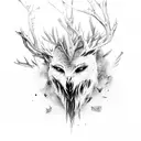 The leshen with crows from the Witcher sleeve tattoo design idea