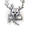 The leshen with crows from the Witcher sleeve tattoo design idea