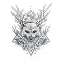 The leshen with crows from the Witcher sleeve tattoo design idea