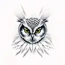 eye of horus on a owl tattoo design idea