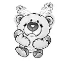 care bear with flowers tattoo design idea