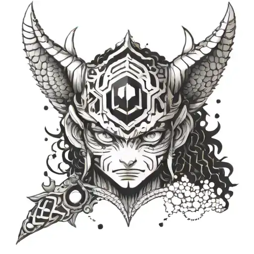 Demon slayer anime character tattoo design idea