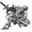Demon slayer anime character tattoo design idea