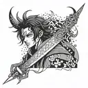 Demon slayer anime character tattoo design idea