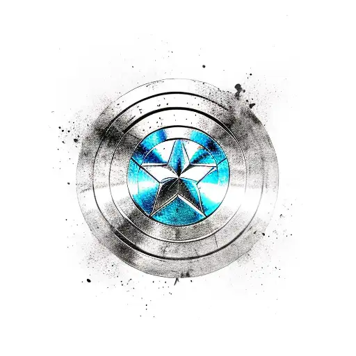 captain america shield tattoo design idea