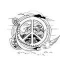 peace in the hurricane tattoo design idea