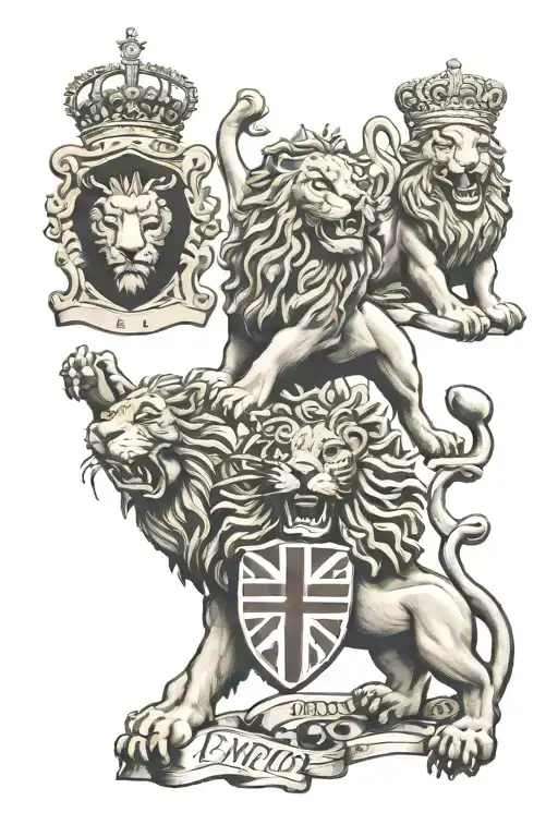 England three lions tattoo design idea