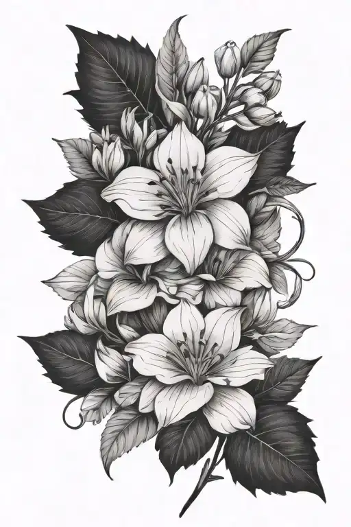 December birth flower tattoo design idea