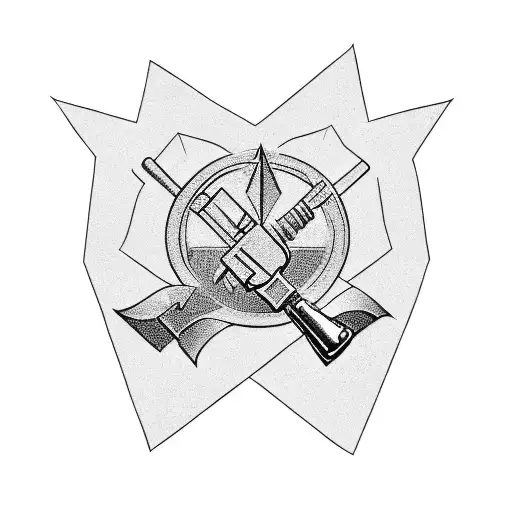 communist sickle and hammer tattoo design idea