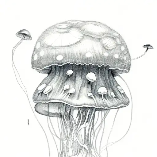 mushroom jellyfish  tattoo design idea
