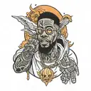 kid cudi ghost tattoo design idea