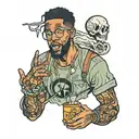 kid cudi ghost tattoo design idea
