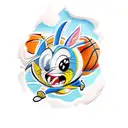 a tattoo of the Looney Tunes characters dressed in basketball jerseys and holding sneakers tattoo design idea