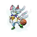 a tattoo of the Looney Tunes characters dressed in basketball jerseys and holding sneakers tattoo design idea