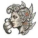 angel head tattoo design idea