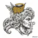 angel head tattoo design idea