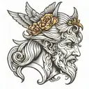 angel head tattoo design idea