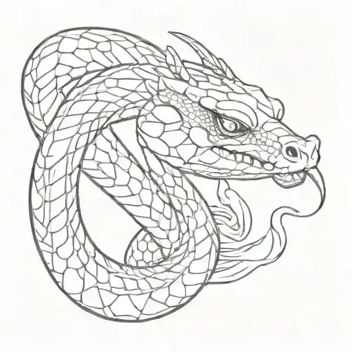 line work cobra simple outline tattoo design idea
