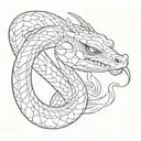 line work cobra simple outline tattoo design idea